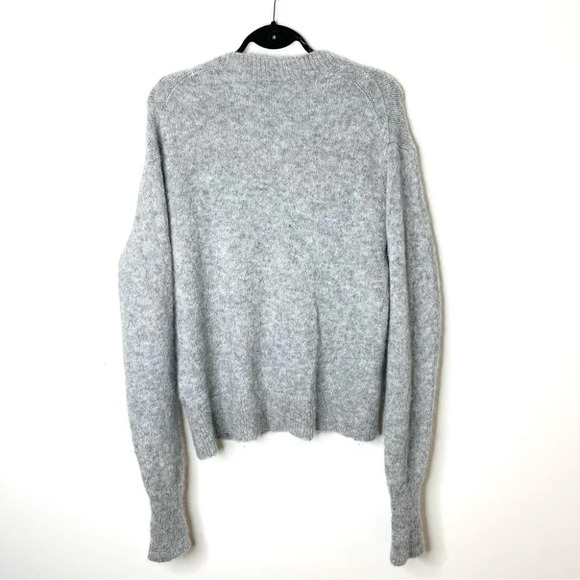 Aritzia Little Moon Snowdrop Sweater Pullover V-Neck Wool Mohair Gray Large - Picture 11 of 11